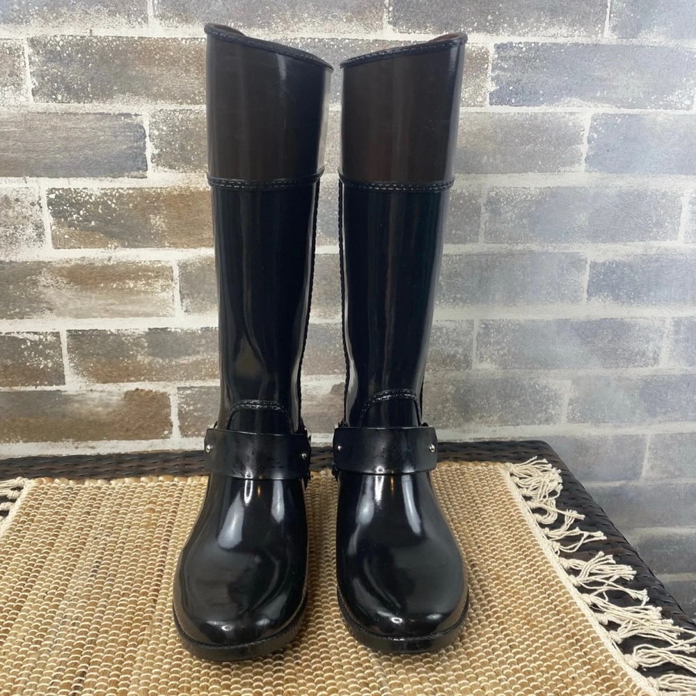 Michael Kors, Two Tone, Silver Emblem, Tall Rain Boots, Size 9 - Picture 8 of 9